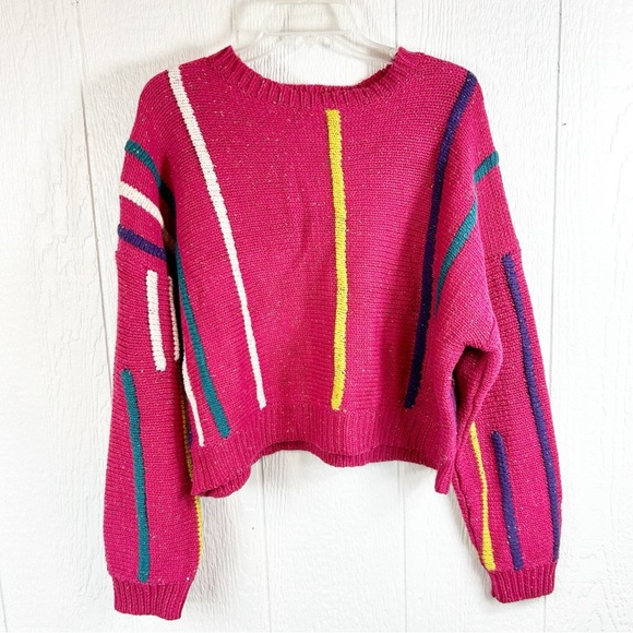 NEW Debut Boutique Cropped Pink Sweater Medium / Large - Picture 1 of 6